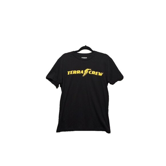 TERRA T-Shirt Men Small Short Sleeve Crew Neck Solid Black Casual - Picture 1 of 9